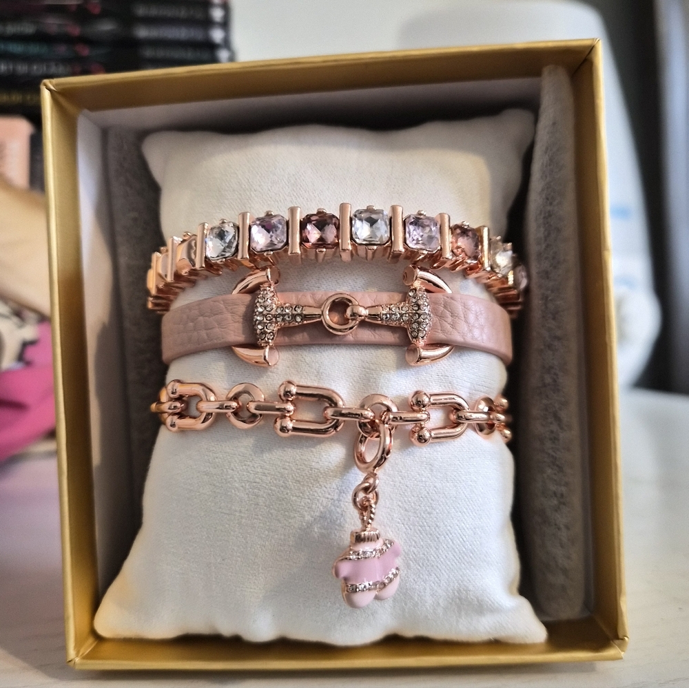 Rose Gold and Pink Bracelet Set